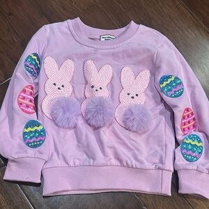 Wildflowers Pink Bunny and Egg Sweatshirt
